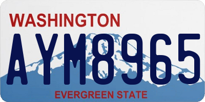 WA license plate AYM8965