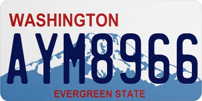 WA license plate AYM8966