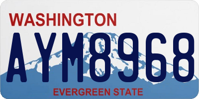WA license plate AYM8968