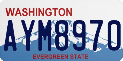 WA license plate AYM8970