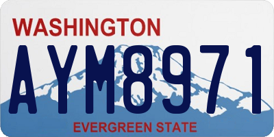 WA license plate AYM8971