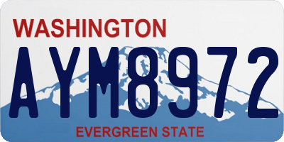 WA license plate AYM8972