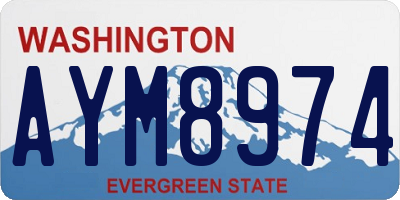 WA license plate AYM8974