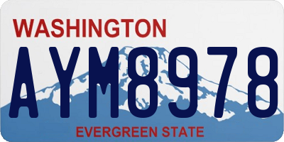 WA license plate AYM8978