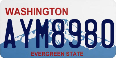 WA license plate AYM8980