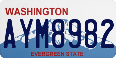 WA license plate AYM8982