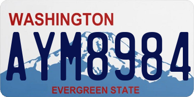 WA license plate AYM8984