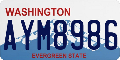 WA license plate AYM8986