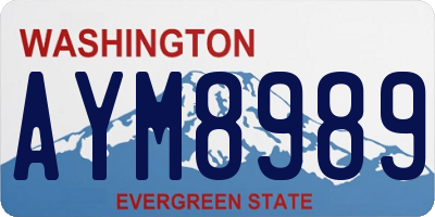 WA license plate AYM8989