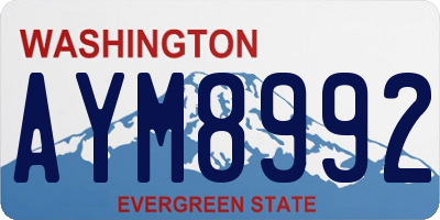 WA license plate AYM8992