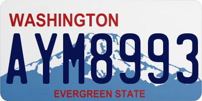 WA license plate AYM8993