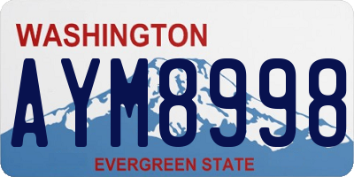 WA license plate AYM8998