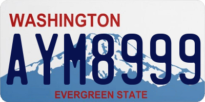 WA license plate AYM8999