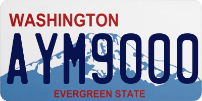 WA license plate AYM9000