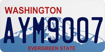 WA license plate AYM9007