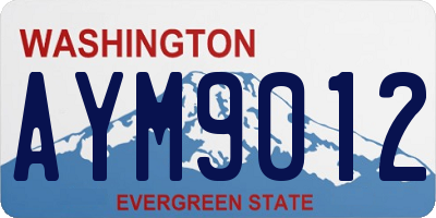WA license plate AYM9012