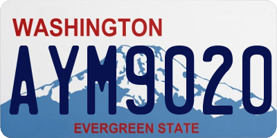 WA license plate AYM9020