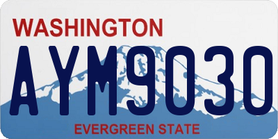 WA license plate AYM9030
