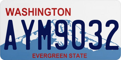 WA license plate AYM9032