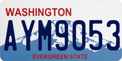 WA license plate AYM9053