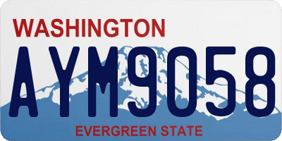 WA license plate AYM9058