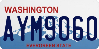 WA license plate AYM9060