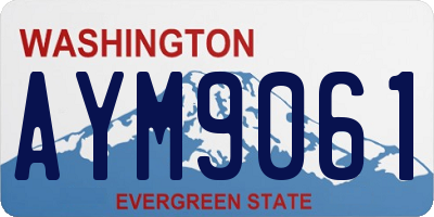WA license plate AYM9061