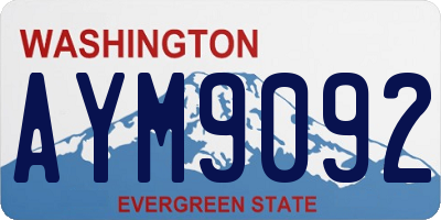 WA license plate AYM9092
