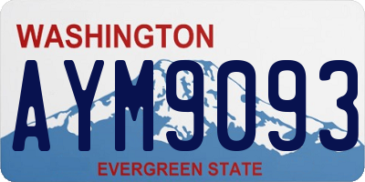 WA license plate AYM9093