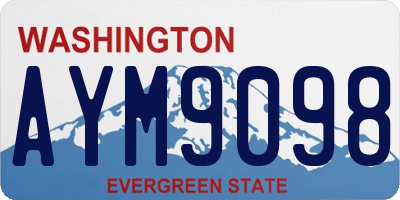 WA license plate AYM9098
