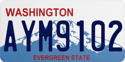 WA license plate AYM9102