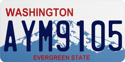 WA license plate AYM9105