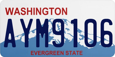 WA license plate AYM9106