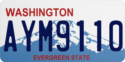 WA license plate AYM9110