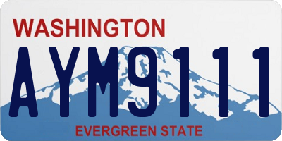 WA license plate AYM9111