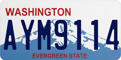 WA license plate AYM9114