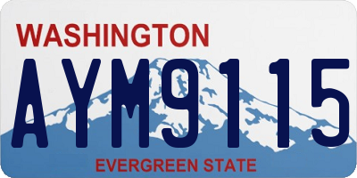 WA license plate AYM9115