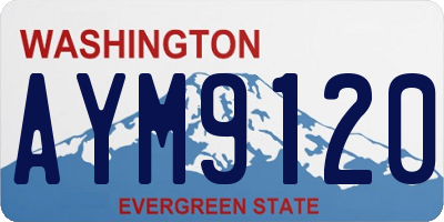 WA license plate AYM9120