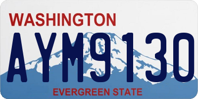 WA license plate AYM9130