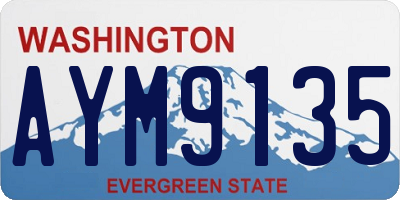 WA license plate AYM9135