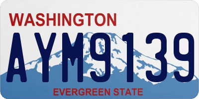 WA license plate AYM9139