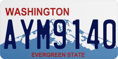 WA license plate AYM9140