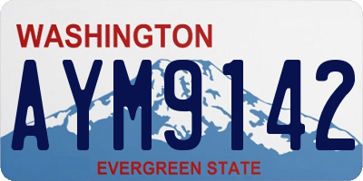 WA license plate AYM9142