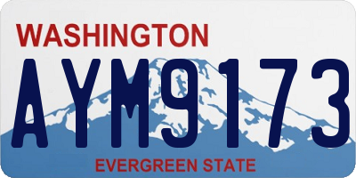 WA license plate AYM9173