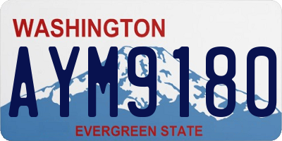 WA license plate AYM9180