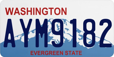 WA license plate AYM9182