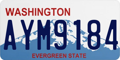WA license plate AYM9184