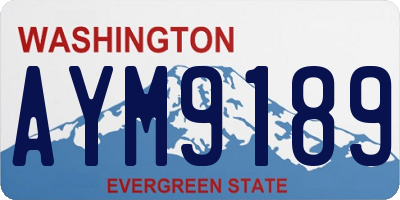 WA license plate AYM9189
