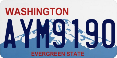 WA license plate AYM9190