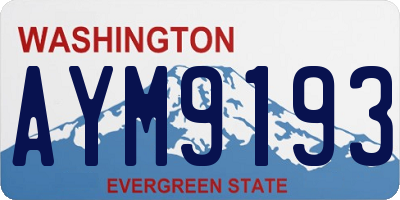 WA license plate AYM9193